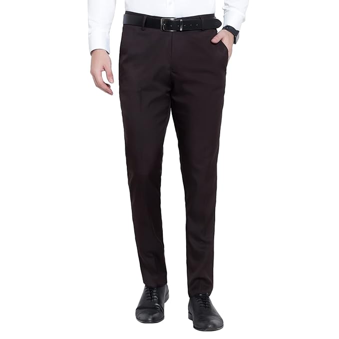 Premium Formal Trouser for Men - Polyester Viscose Slimfit Formal Pant for Men/Gents/Boys - 4 Pockets, Hook & Button, Regular Fit, Formal Casual Trouser for Office, Party, Gathering